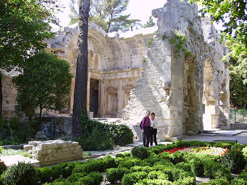 Temple of Diana at Nimes, where the hero and heroine meet in Madam, Will You Talk?